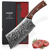 Huusk meat cleaver knife with rosewood handle