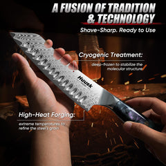 Huusk 3 PCS knife set utility knife with resin handle