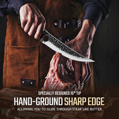 ATS-34 carbon steel boning knife by Huusk Viking