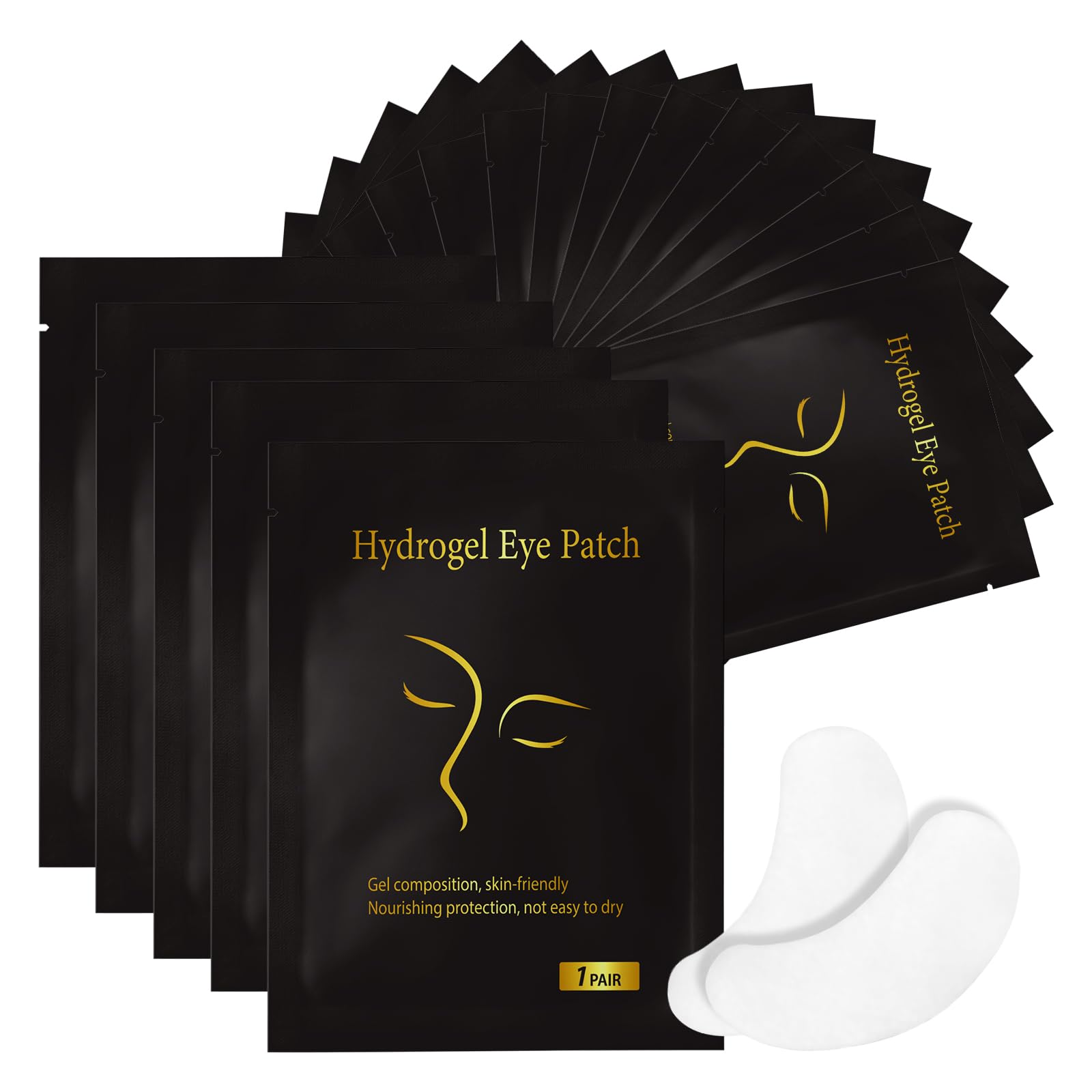 Hydrogel under eye patches for eyelash extensions product packaging
