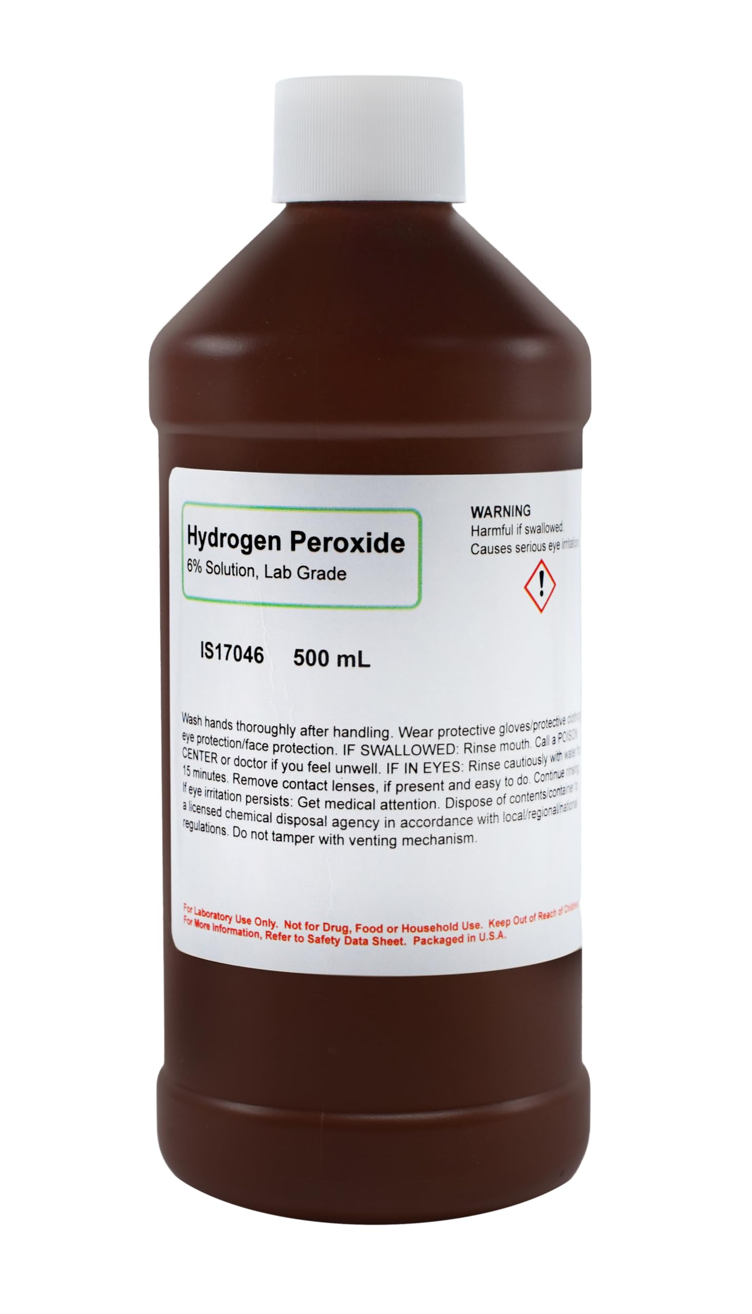 Hydrogen Peroxide 6% Solution 500mL bottle from The Curated Chemical Collection