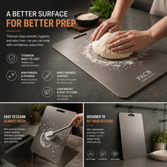 Non-porous hygienic titanium cutting board