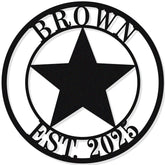 HYTSIGN Texas Star metal sign with family name customization
