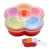 HZJPIN snack serving tray with six compartments and lid