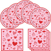 Hzleyw valentines day dinnerware set plates and napkins