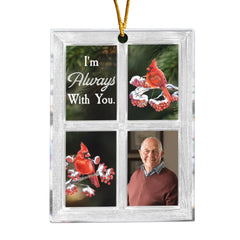 I Am Always with You Cardinal Window acrylic ornament