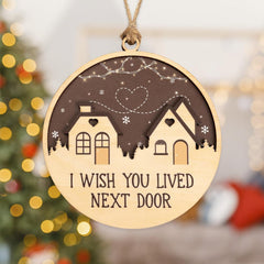 I Wish You Lived Next Door ornament kraft envelope packaging