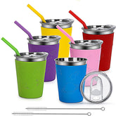 IAMGlobal 12oz stainless steel kids cup with rainbow silicone sleeve