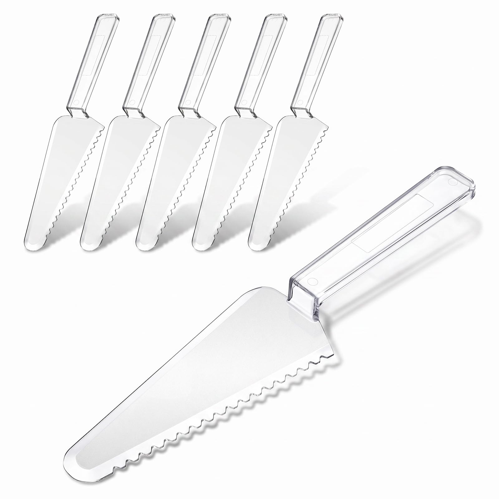 IANFAN 6 Pcs Disposable Plastic Cake Cutter 9.06 x 1.77 in