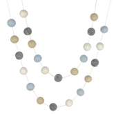 Ice Blue Felt Ball Garland 6 ft string with 24 balls