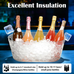 Clear acrylic ice bucket with dual side handles