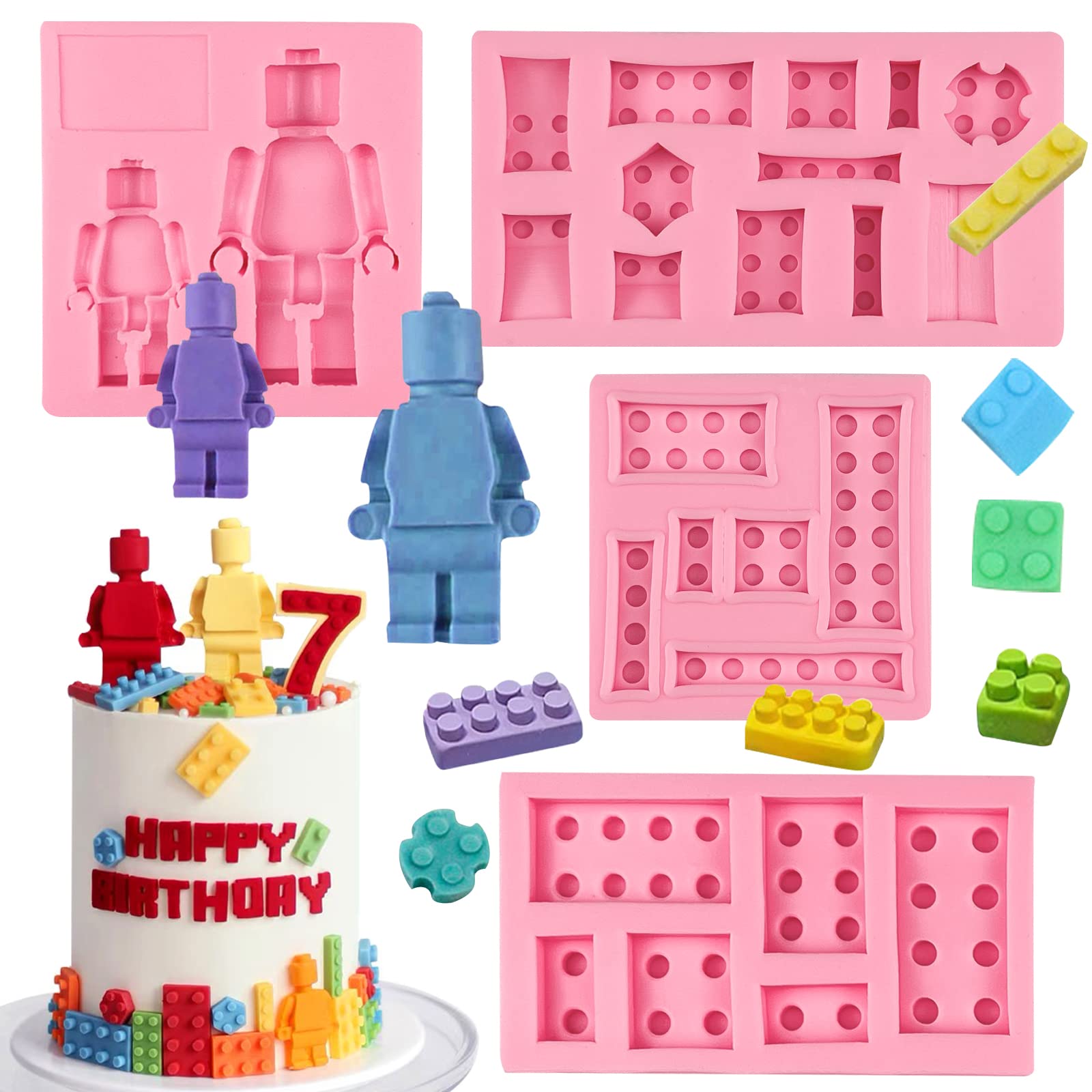 ICOCONG building blocks fondant molds set for cake decorating