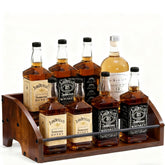 ICOHOT wooden liquor bottle display shelf on countertop