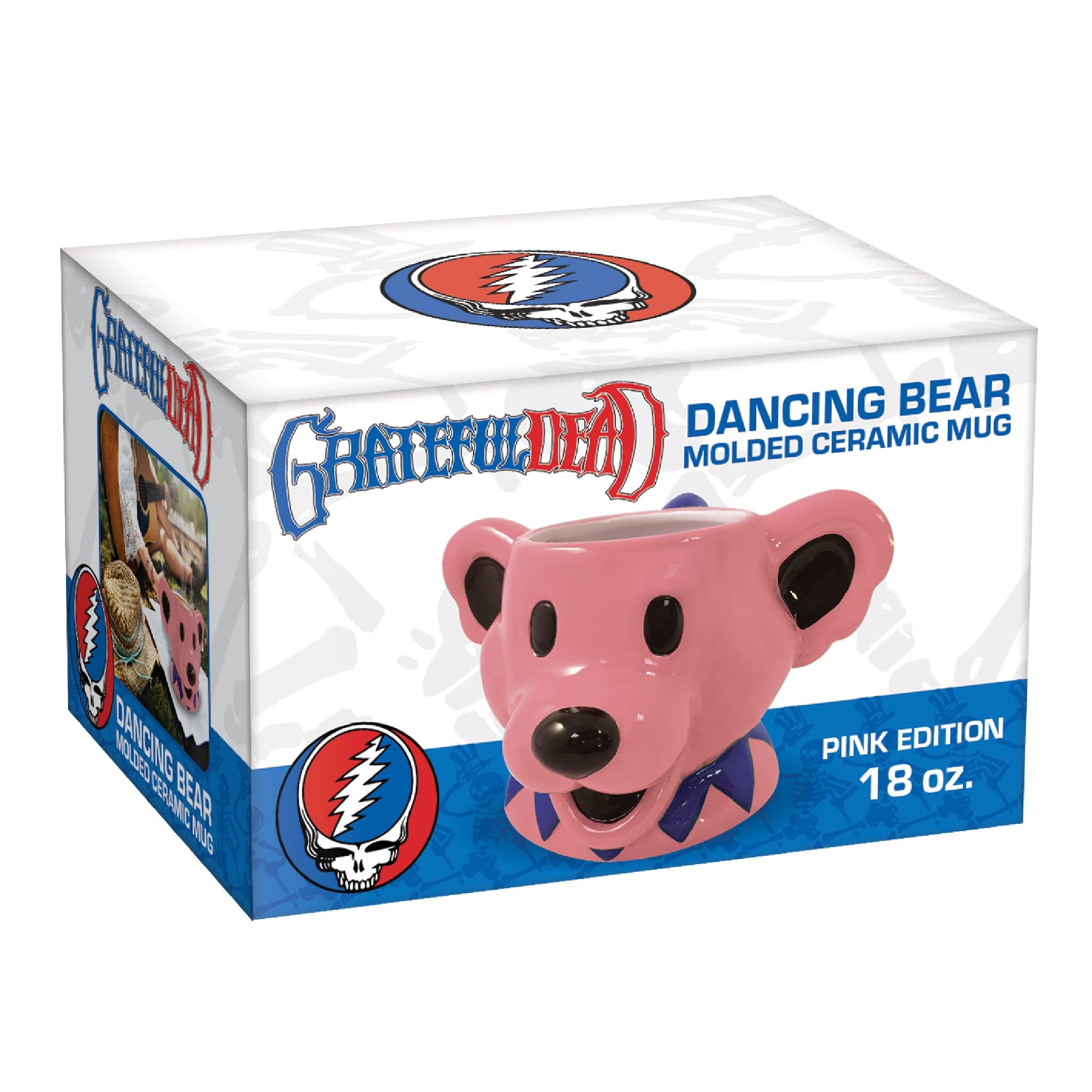 ICUP Grateful Dead Dancing Bear Head 18 oz pink mug