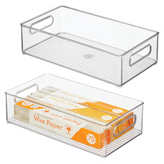 iDesign stackable fridge bin clear set of 2 in kitchen