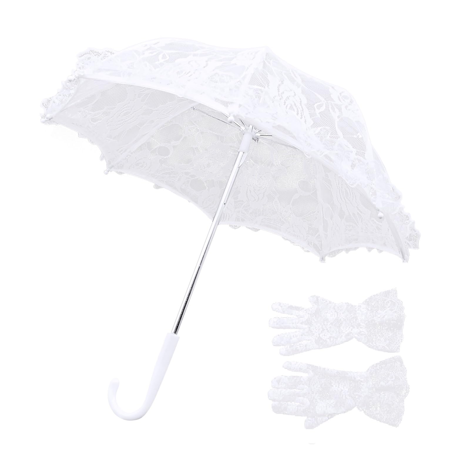 iDhlps mini white lace parasol for kids