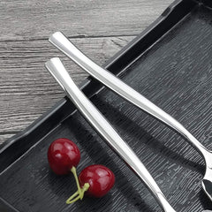 Eight piece set of stainless steel serving spoons