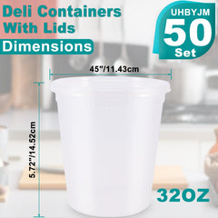 32oz BPA-free deli containers with lids IJRPLM