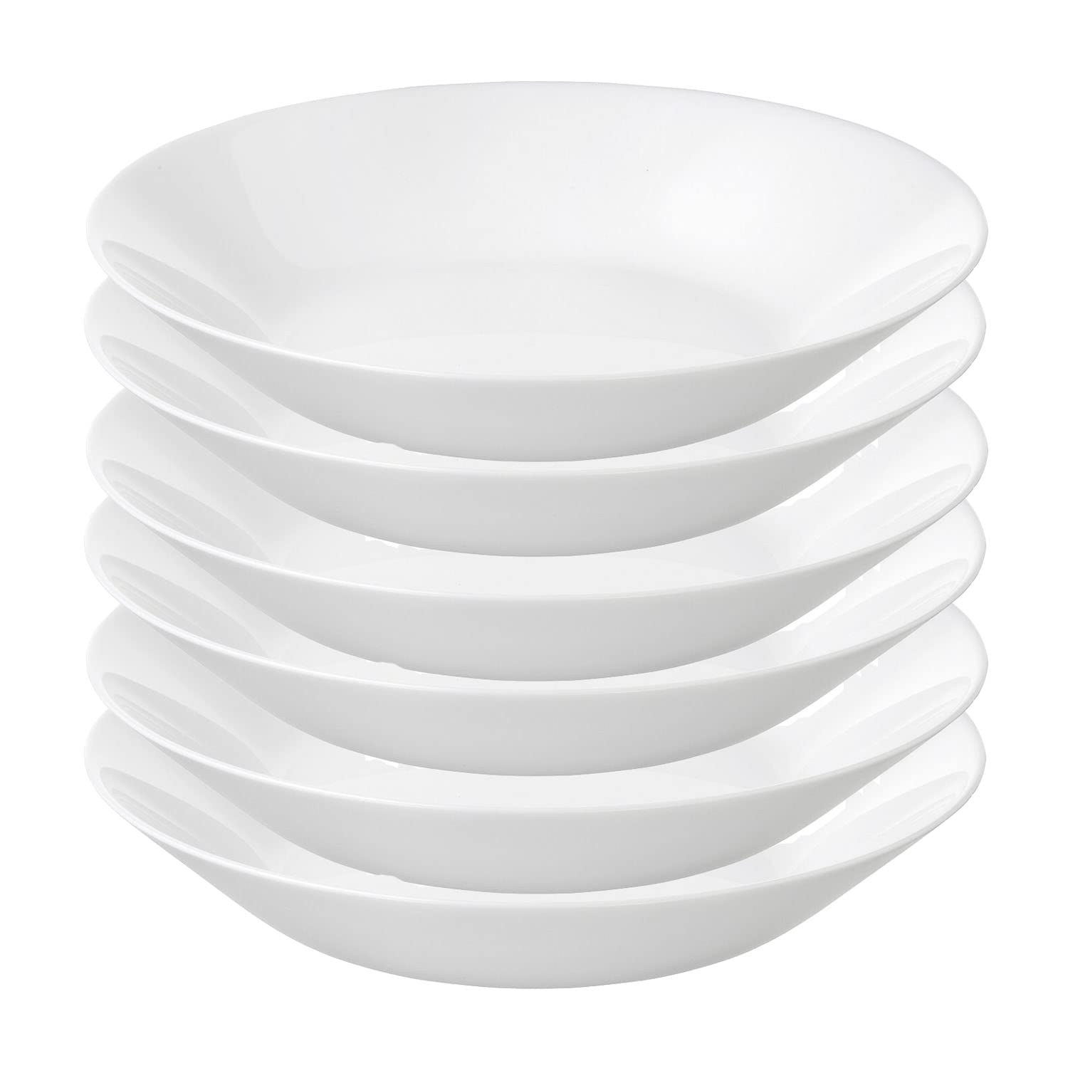 IKEA tempered glass deep plates white 20 cm 6 piece set