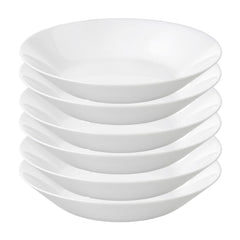 IKEA tempered glass deep plates white 20 cm 6 piece set