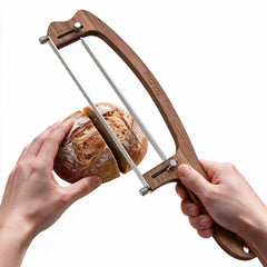 imarku 10 in cat shaped bread slicer in acacia wood