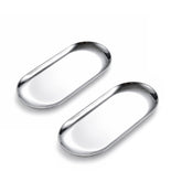 IM EE A 2-Pack Small Oval Tray stainless steel top view