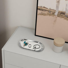 IMEEA mirror polished finish oval tray for vanity