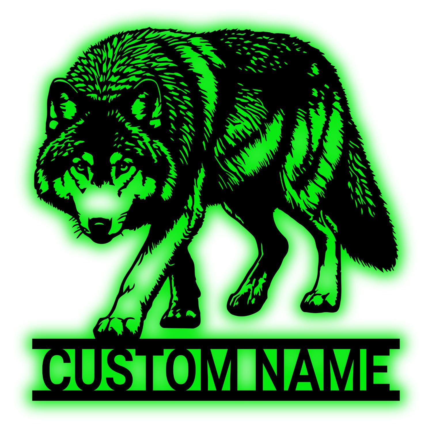 IMIDU custom text halloween wolf metal wall art 32 inch size