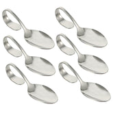 IMIKEYA 6pcs curved handle stainless steel spoons