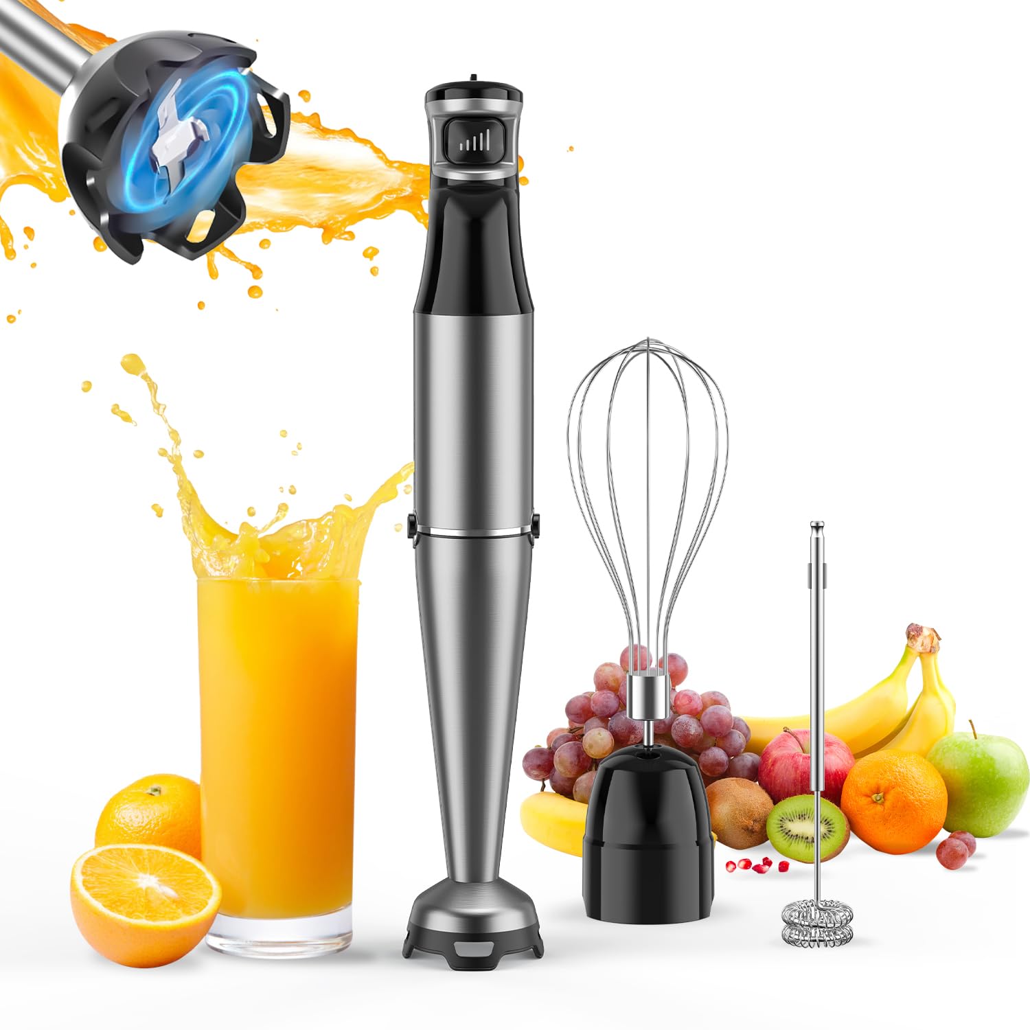 Immersion Blender Handheld 3 in 1 with blending shaft