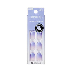 Impress Color Ombre Press On Nails Friendzone blue short oval