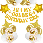 In My Golden Birthday Era banner for golden birthday party decorations
