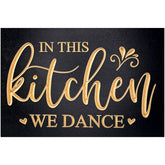 In This Kitchen We Dance Kitchen Sign carved wood 8x12 inch wall plaque