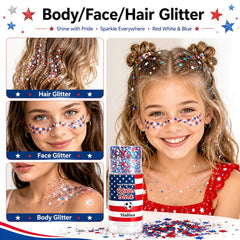 Independence Day glitter gel stick for women and kids