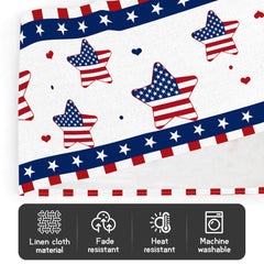 Memorial Day and 4th of July patriotic table runner centerpiece