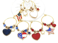 Independence Day wine charms for festive use