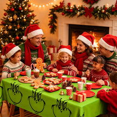 Plastic tablecloth with vivid print for holidays