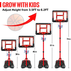 Includes backboard rim net sturdy base 3 basketballs and pump