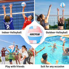 Indoor outdoor volleyball with high-precision stitching and airtight valve for stability