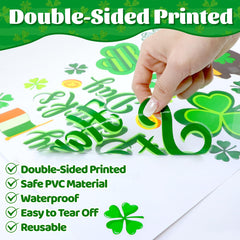 Tomte holding a beer design on St.Patrick's Day window cling