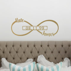 Infinity Wall Decor with Date close up of customization