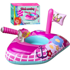 pink princess pool floaties for kids 3-8 35x27 inches