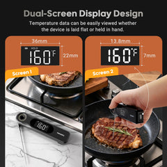 INKBIRD 0.5 sec instant read thermometer with 1.8mm probe in use