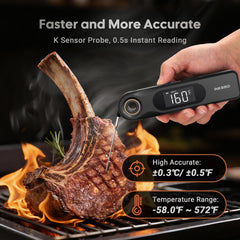 INKBIRD ultra-fine 1.8mm probe inserted into meat