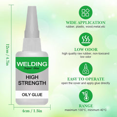 Instant bonding welding glue applying to metal and plastic
