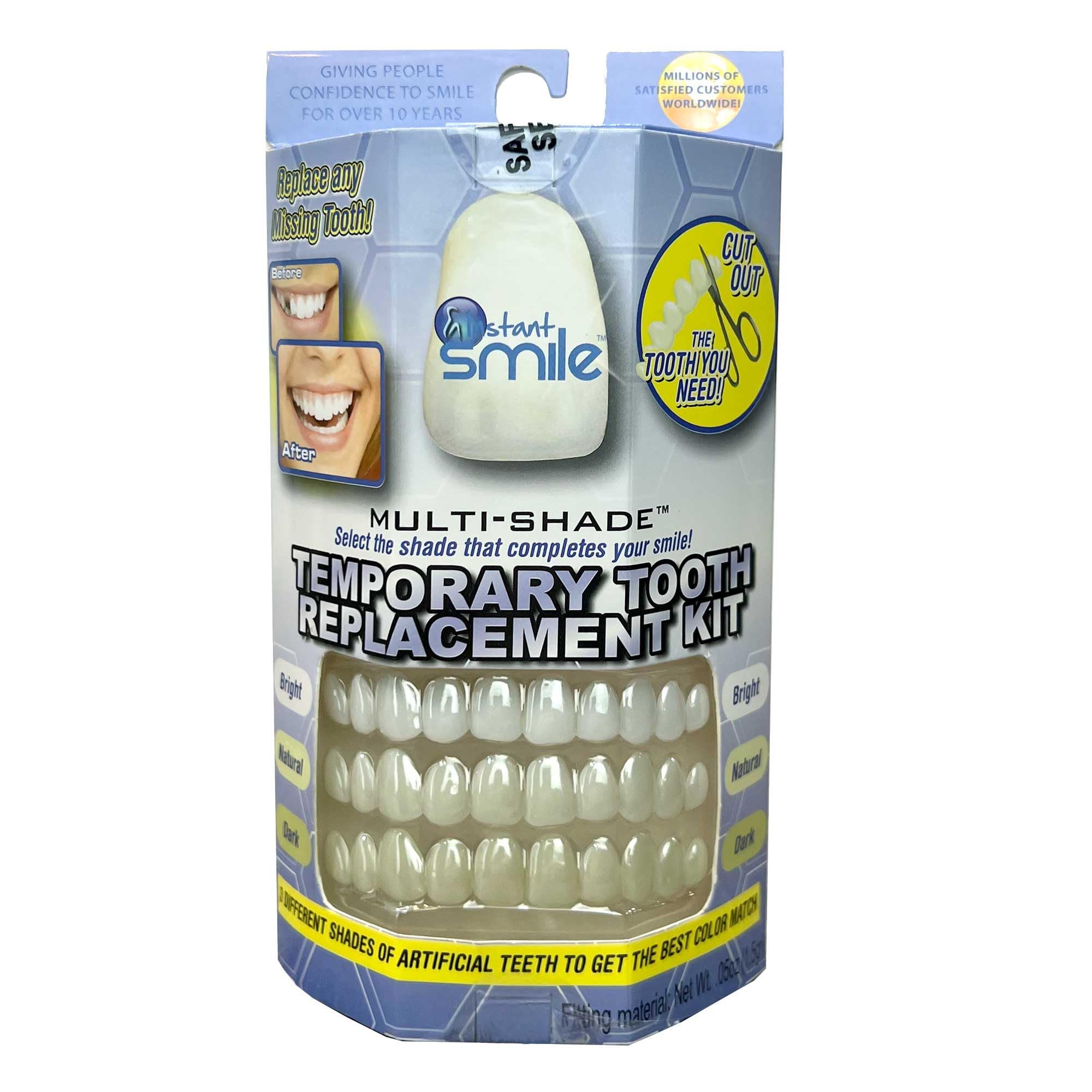 Instant Smile MULTISHADE kit showing three shade options
