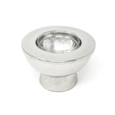 Insulated caviar server with hammered stainless steel finish and glass bowl