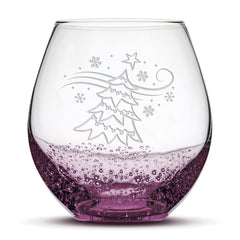 Integrity Bottles Windy Christmas Tree stemless glass bubble purple