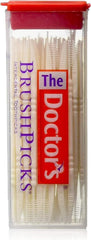 Toothpick end of 2-in-1 BrushPicks tool