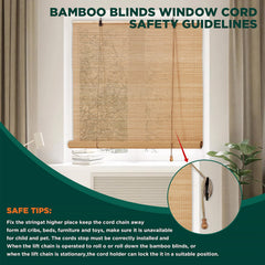 Interior window bamboo blinds 23x48 in in a kitchen